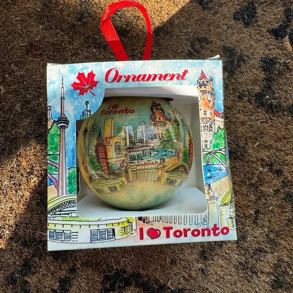 Toronto Souvenir Ornament with Red Ribbon
